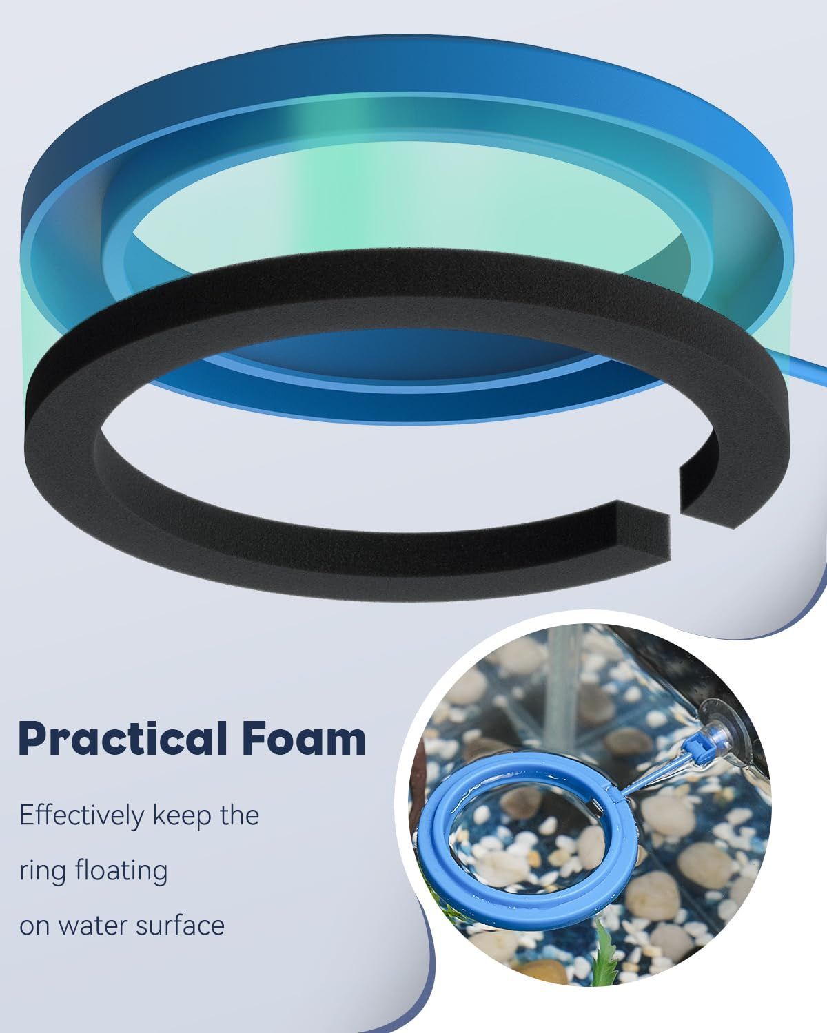 Betta Feeding Ring, Prevent Water Turbulence from Washing Food into Filter, Practical Round Floating Food, Suitable for Guppy, Goldfish and Other Small Fish (5 Pc) - Image 3