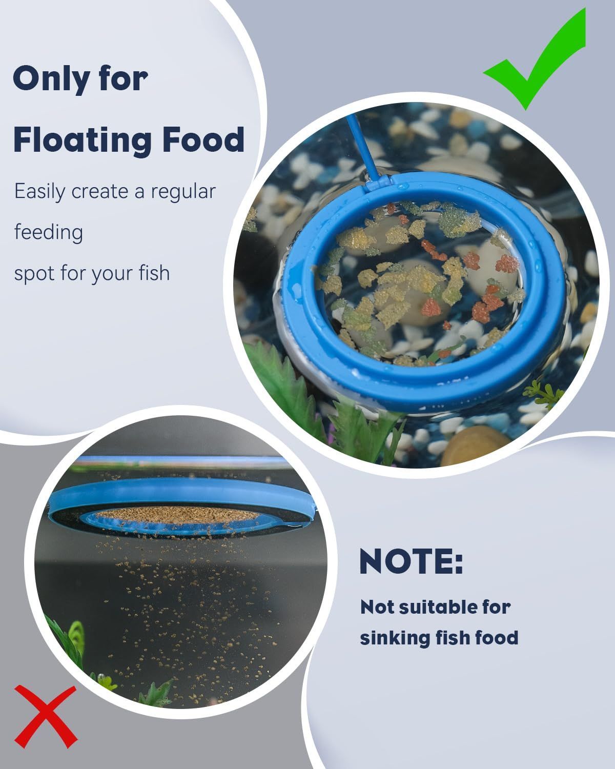 Betta Feeding Ring, Prevent Water Turbulence from Washing Food into Filter, Practical Round Floating Food, Suitable for Guppy, Goldfish and Other Small Fish (5 Pc) - Image 5