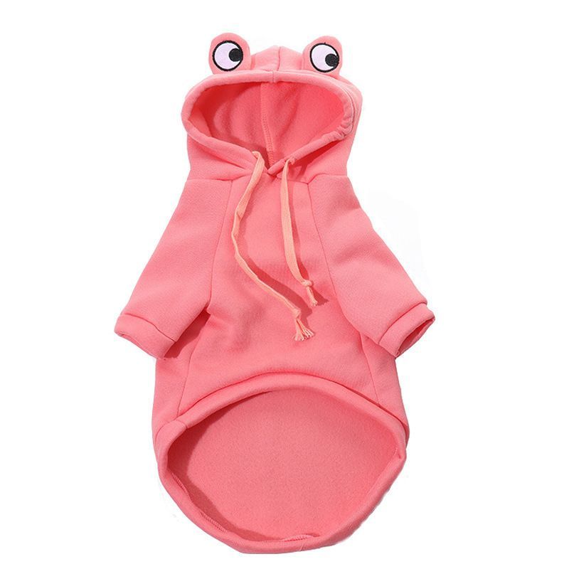 Dog Hoodie Frog-Themed Autumn Winter Pet Clothing Small Medium Dogs Soft - Green - Size L - Image 8
