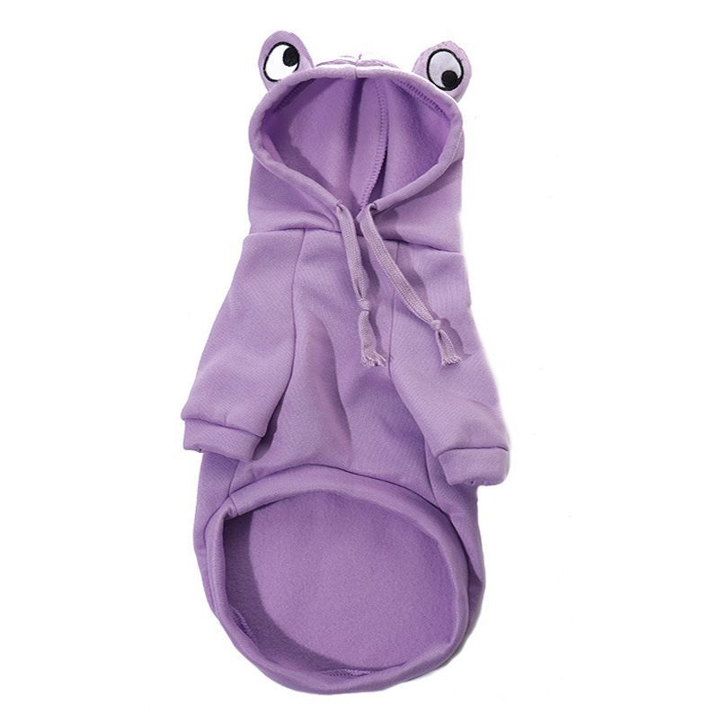 Dog Hoodie Frog-Themed Autumn Winter Pet Clothing Small Medium Dogs Soft - Green - Size M - Image 7