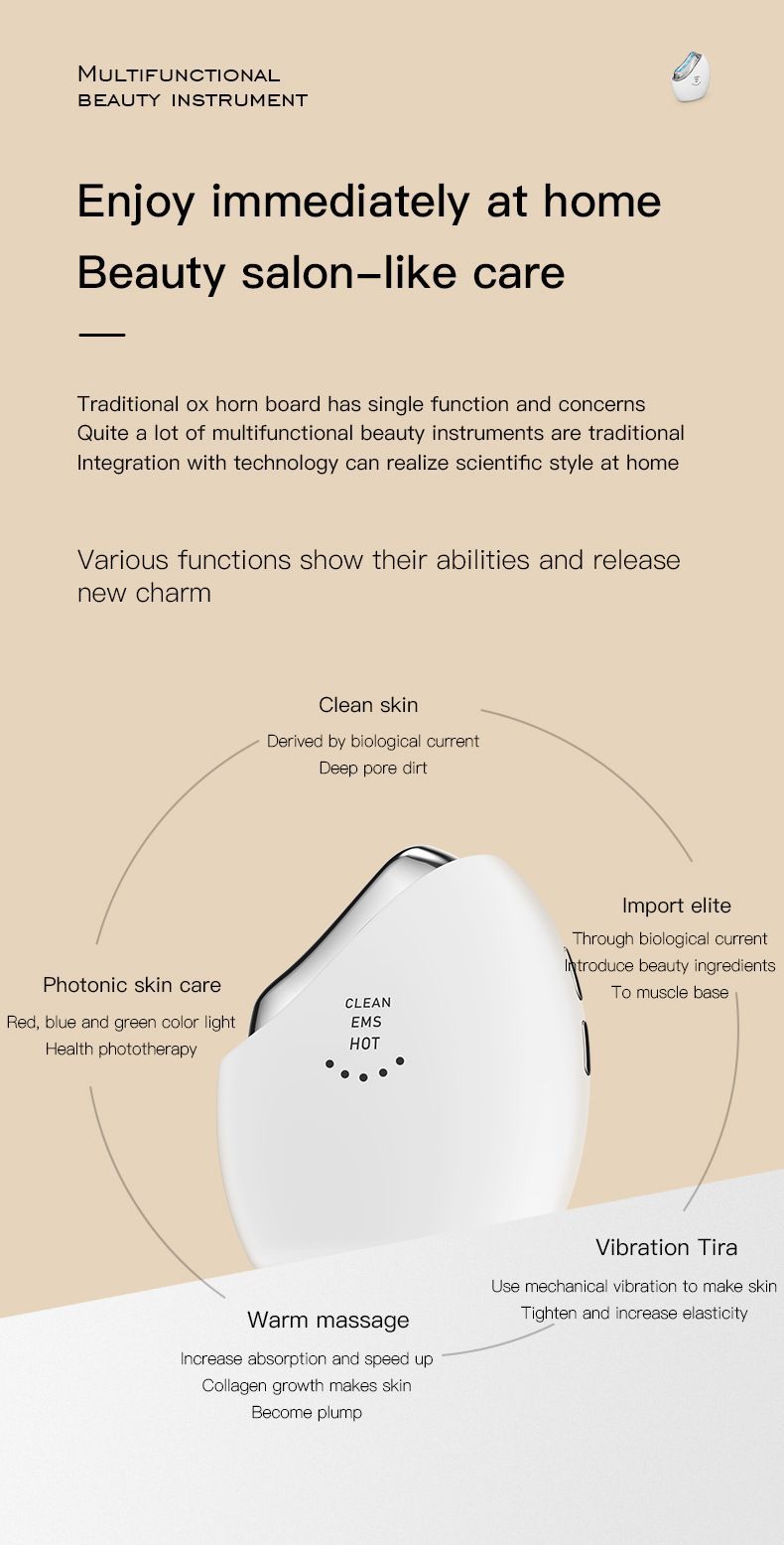 Rechargeable Facial Massager Smart Color Light Facial Toning Hot - Image 8