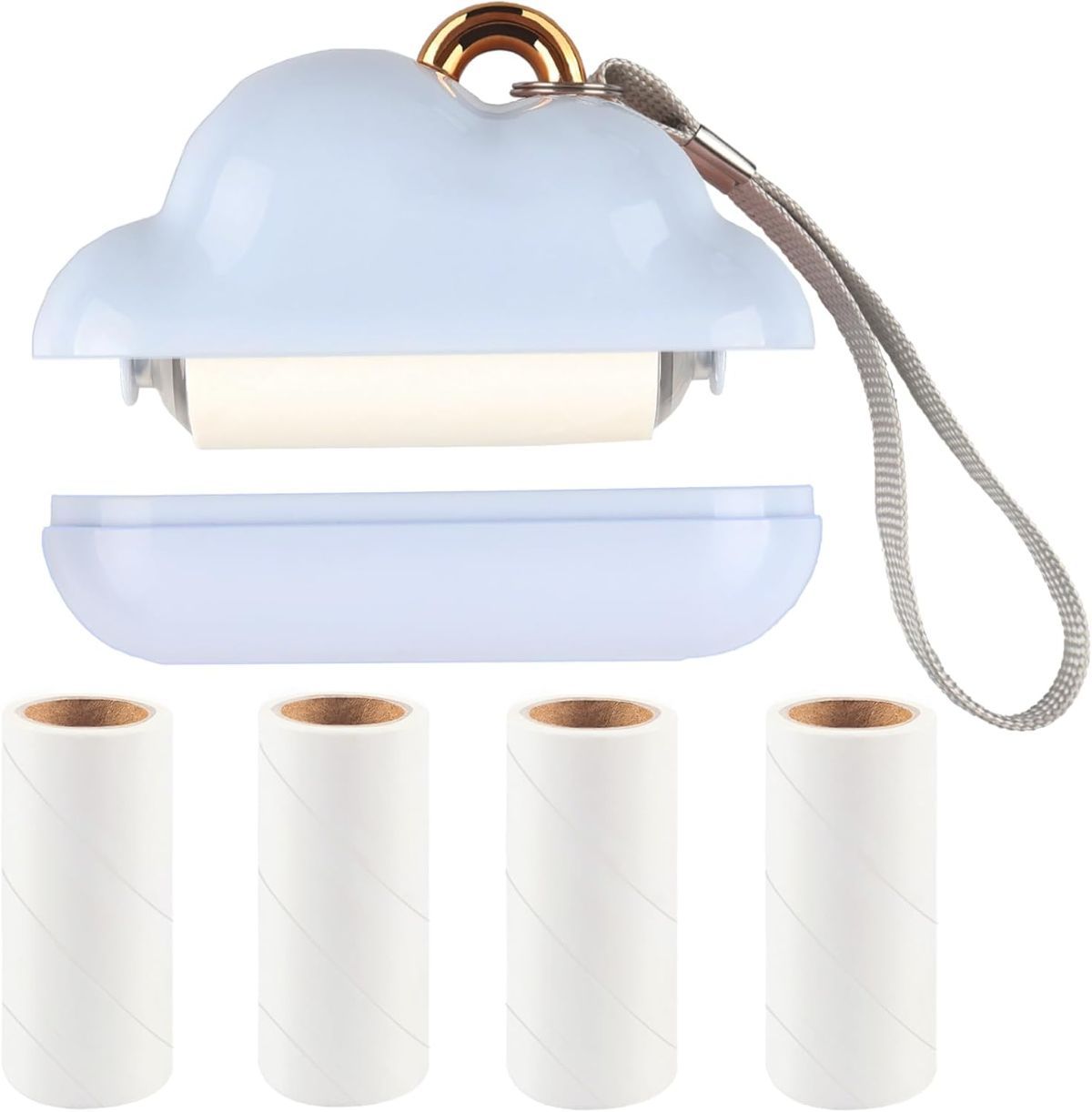 Mini Lint Roller Travel Size, Reusable Lint Roller for Travel, Pet Hair Remover Portable Lint Roller for Clothes with 150 Sheets Refillable - Blue - Size 10cm - Image 1