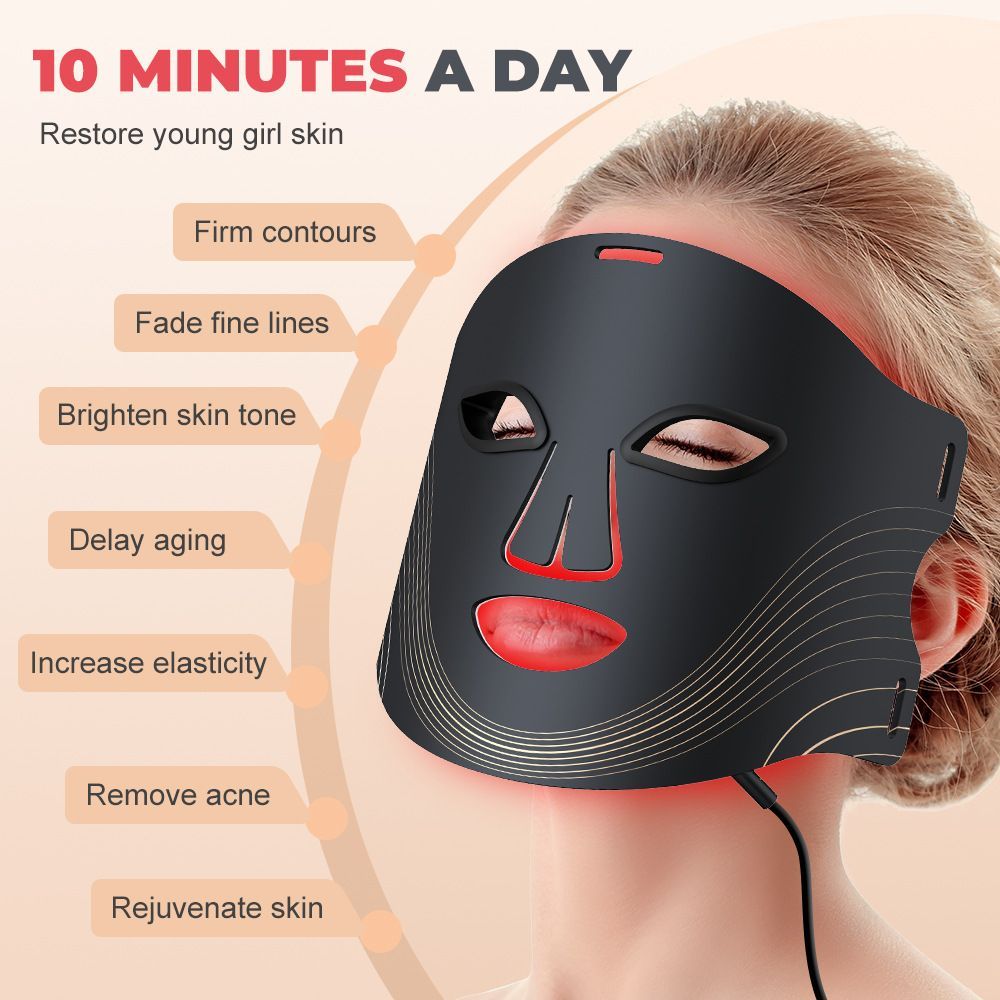 Infrared Facial Mask LED Light Therapy Mask Skincare Device Collagen Boosting - Image 7