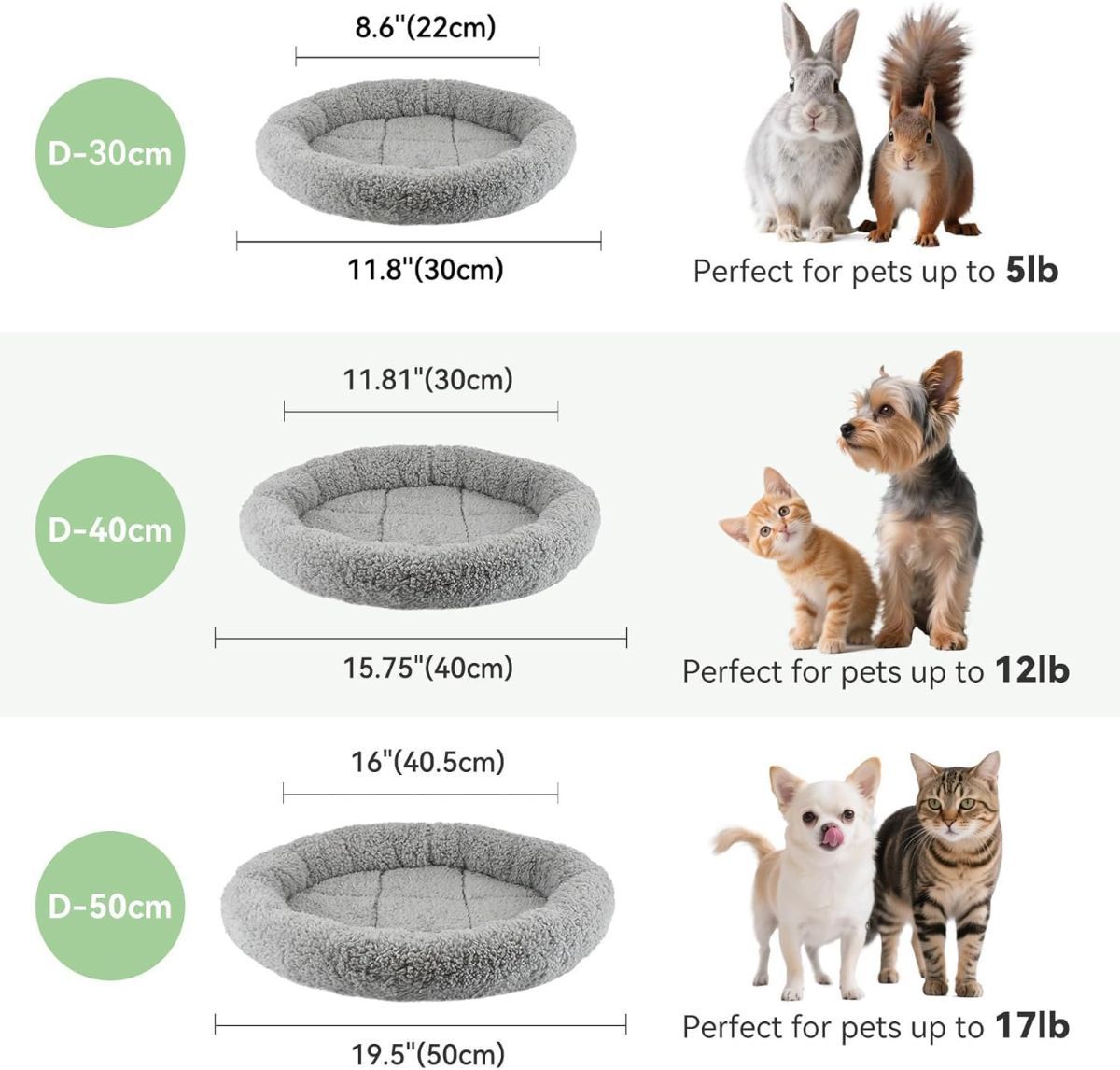 Cat Bed Plush Cat Bed Round Cat Bed Cat Furniture Cat Comfort Pet Supplies - Gray / 40cm - Image 2
