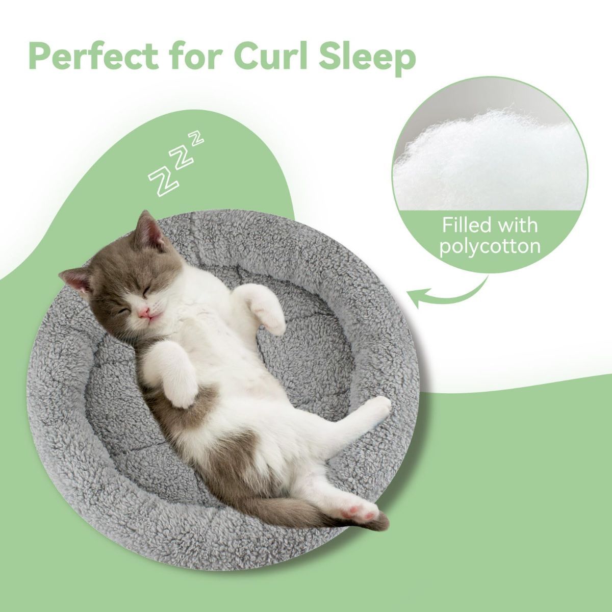 Cat Bed Plush Cat Bed Round Cat Bed Cat Furniture Cat Comfort Pet Supplies - Gray / 40cm - Image 3