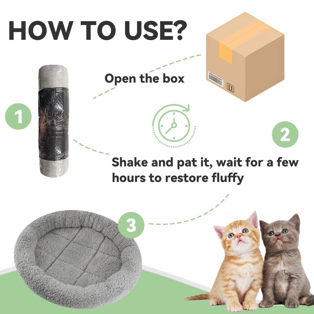 Cat Bed Plush Cat Bed Round Cat Bed Cat Furniture Cat Comfort Pet Supplies - Gray / 50cm - Image 6