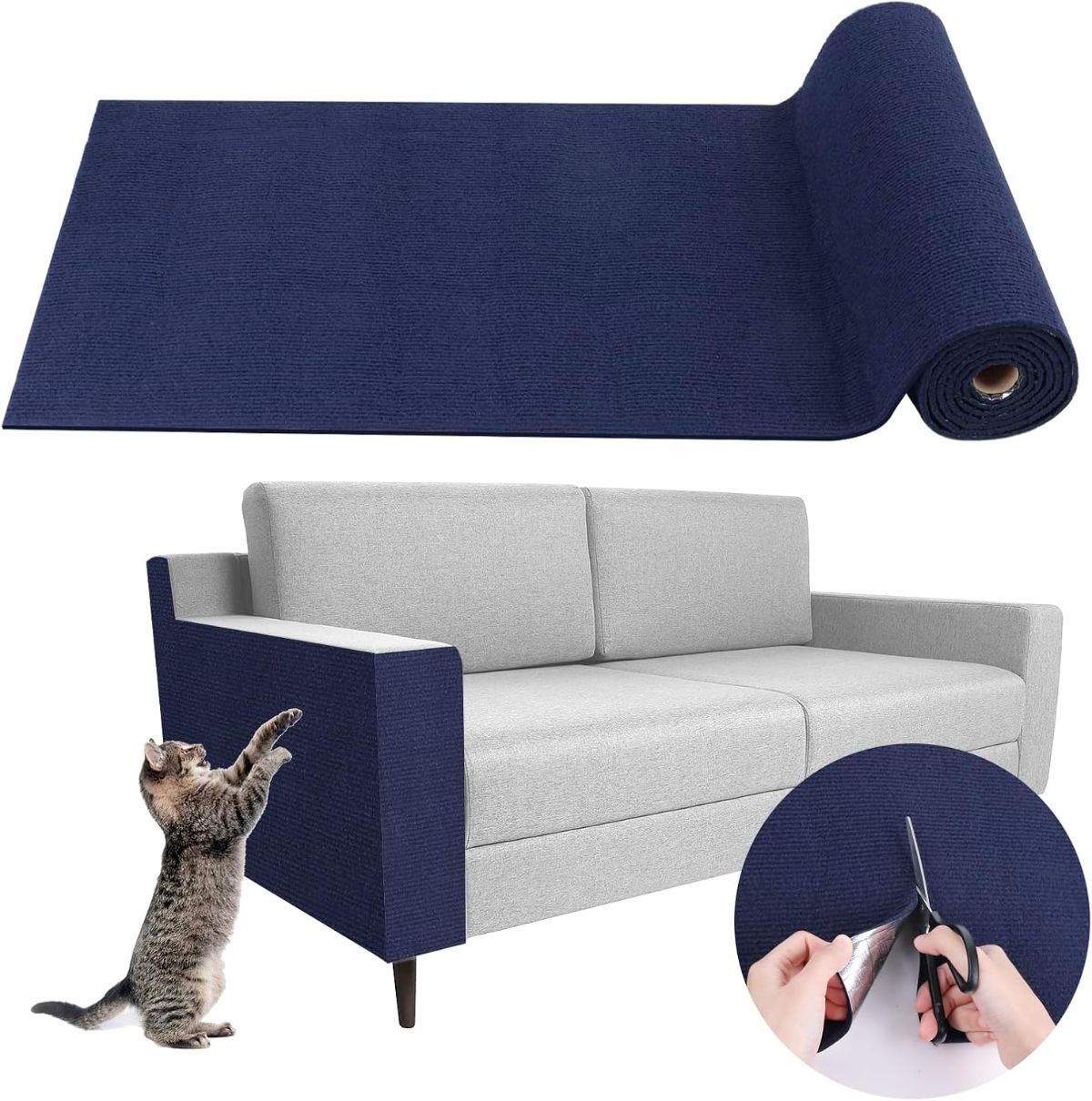 Cat Scratching Pad DIY Cat Accessory Cat Furniture Protection Cat Climbing - Blue - Size 15.8''x39.3'' - Image 1