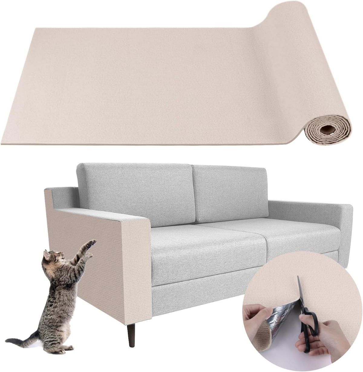 Cat Scratching Pad DIY Cat Accessory Cat Furniture Protection Cat Climbing - Blue - Size 15.8''×118'' - Image 6