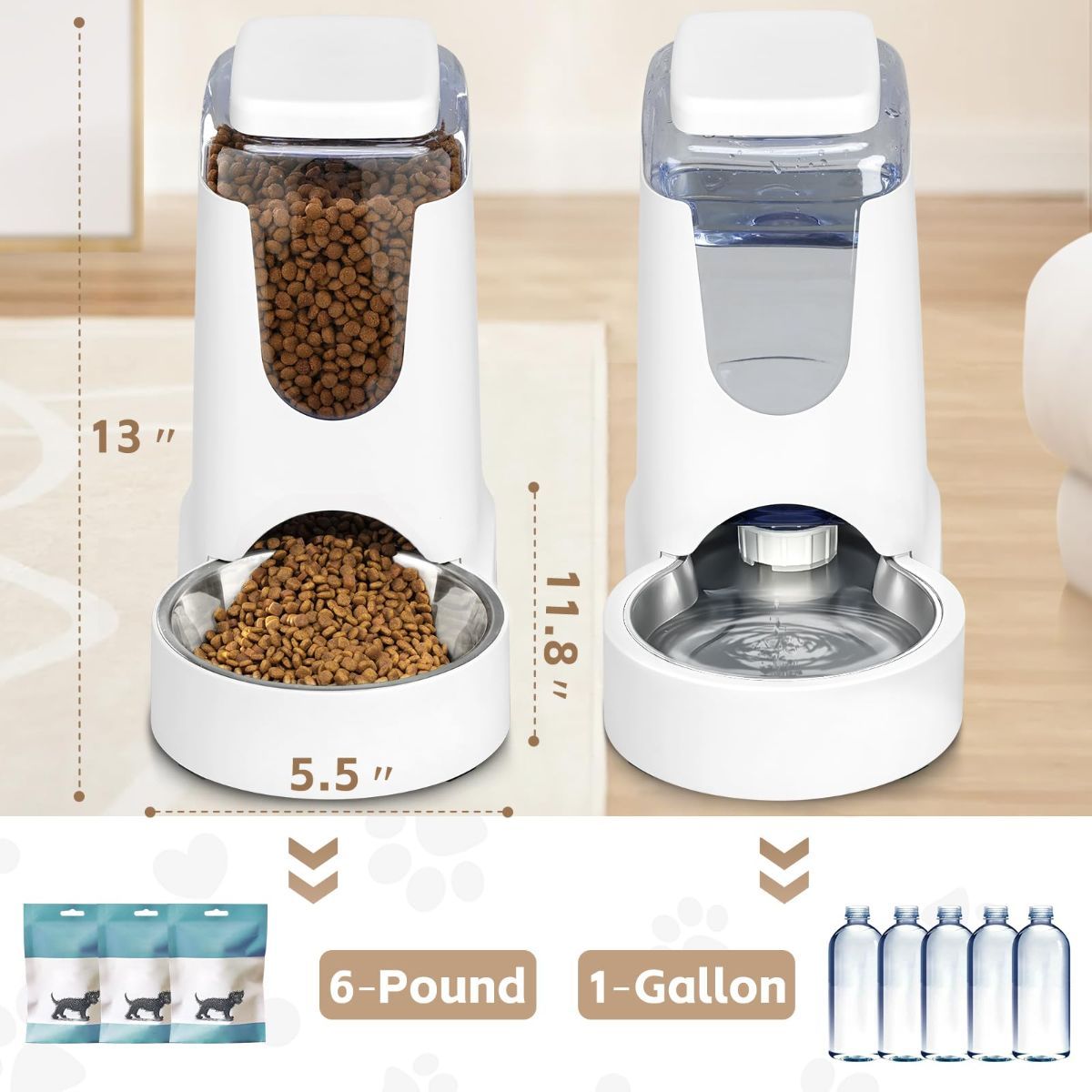 Cat Feeder Automatic Cat Feeder Cat Water Dispenser Cat Feeding Set Pet Care - Image 3