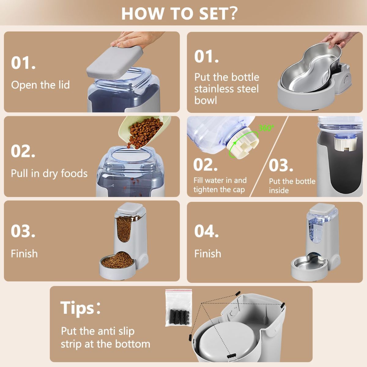Cat Feeder Automatic Cat Feeder Cat Water Dispenser Cat Feeding Set Pet Care - Image 4