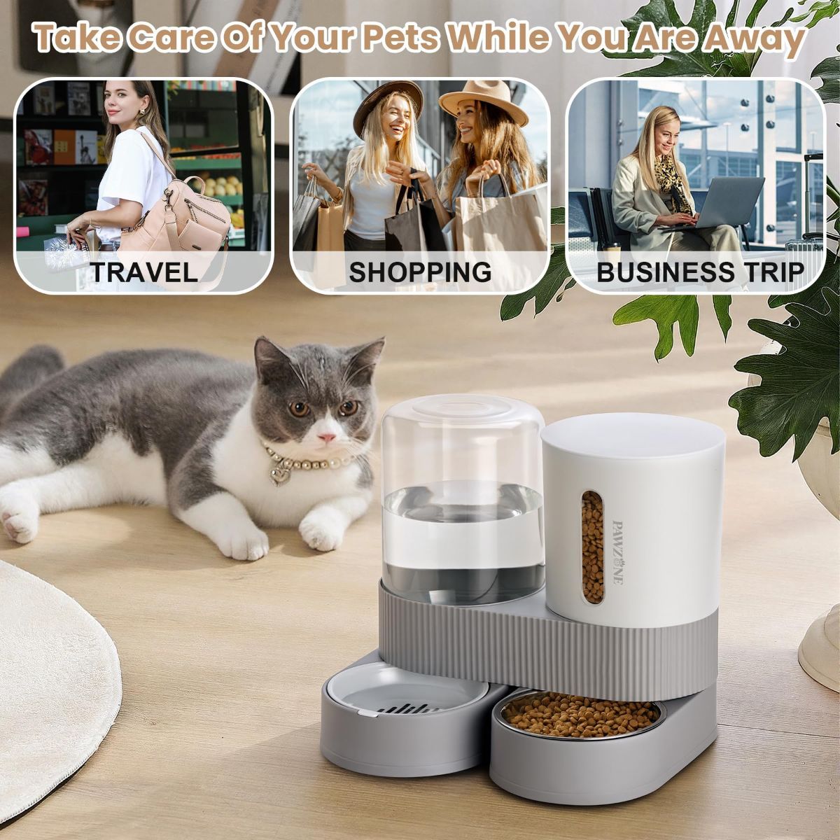 Cat Automatic Feeder Cat Water Dispenser Pet Feeding Set Cat Food Dispenser - Image 7