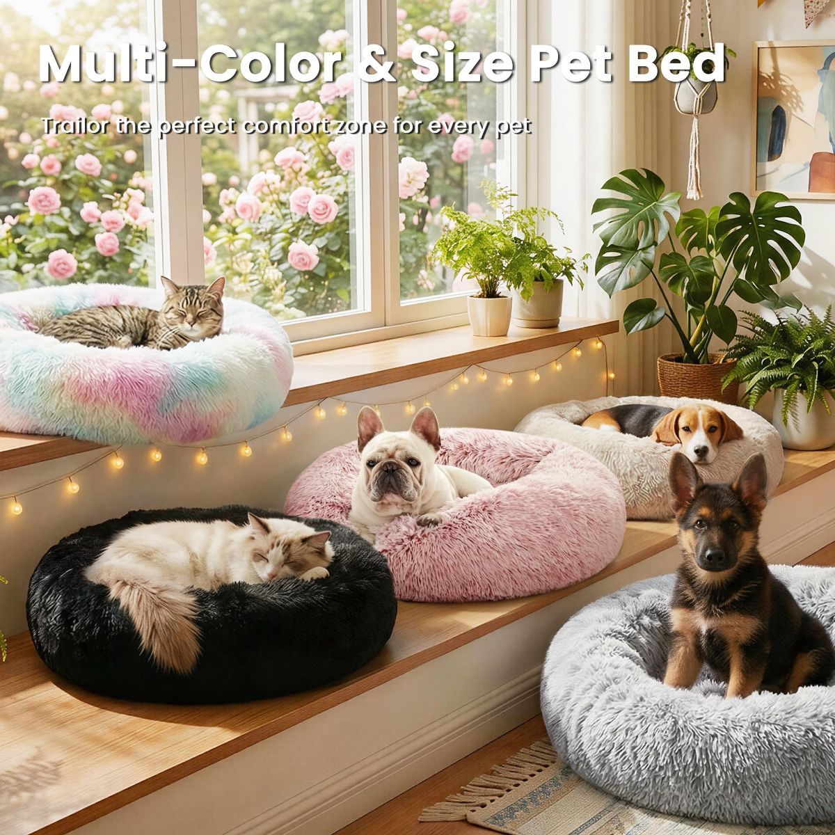 Pet Bed Anti-Anxiety Pet Bed Donut Pet Bed Small Dog Bed Medium Dog Bed Cat Bed - Gray / 20in - Image 8