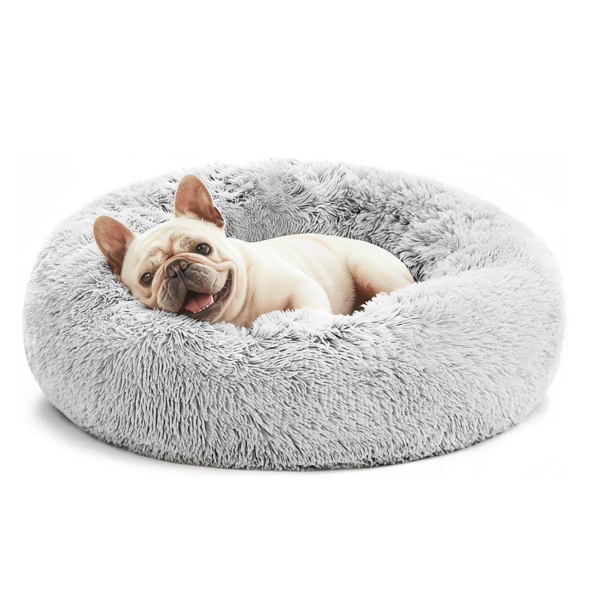 Pet Bed Anti-Anxiety Pet Bed Donut Pet Bed Small Dog Bed Medium Dog Bed Cat Bed - Gray / 24in - Image 1