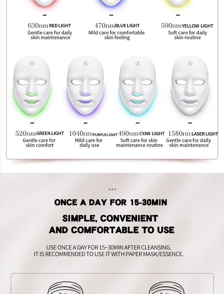 LED Facial Mask Skin Rejuvenation Anti-Aging LED Therapy Skincare Device - Image 8