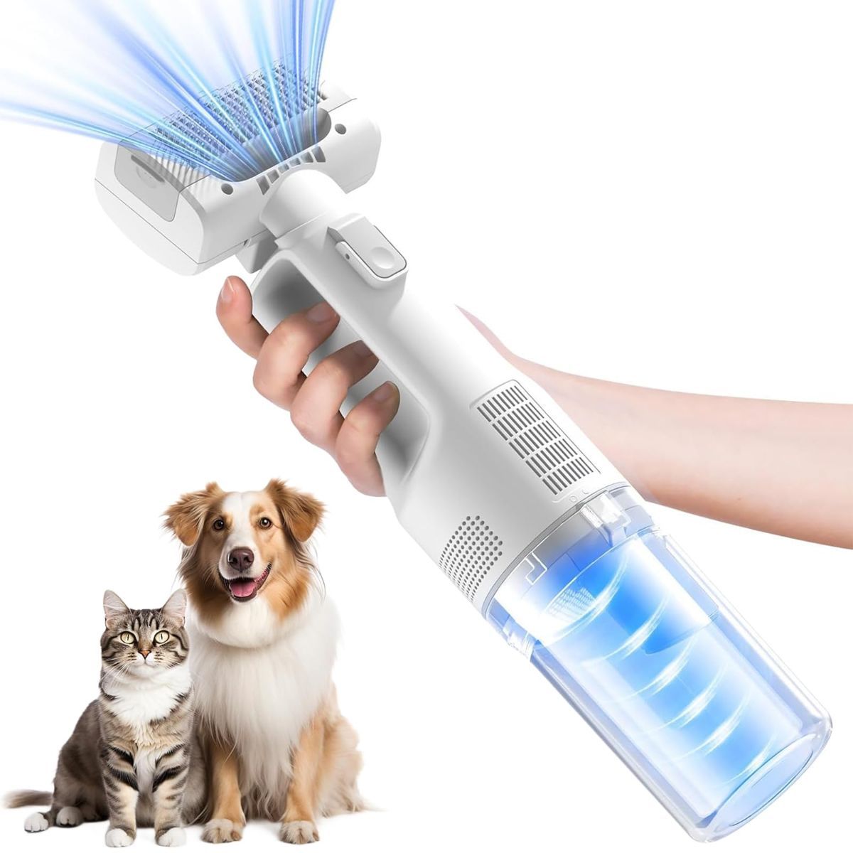Pet Grooming Vacuum Dog Grooming Vacuum Cat Hair Removal Tool Slicker Brush Set - Image 1