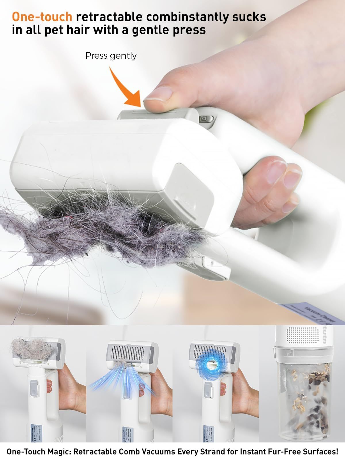 Pet Grooming Vacuum Dog Grooming Vacuum Cat Hair Removal Tool Slicker Brush Set - Image 2