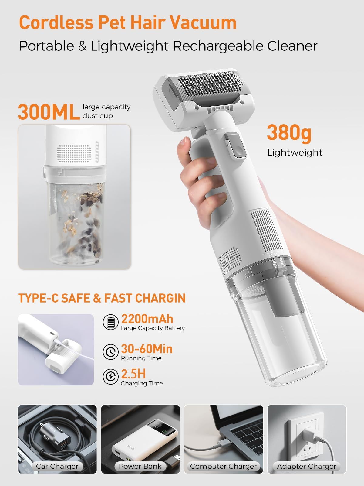 Pet Grooming Vacuum Dog Grooming Vacuum Cat Hair Removal Tool Slicker Brush Set - Image 4