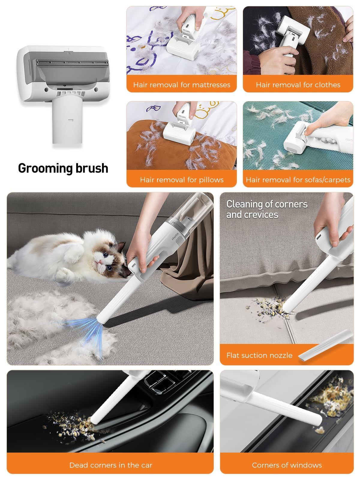 Pet Grooming Vacuum Dog Grooming Vacuum Cat Hair Removal Tool Slicker Brush Set - Image 8