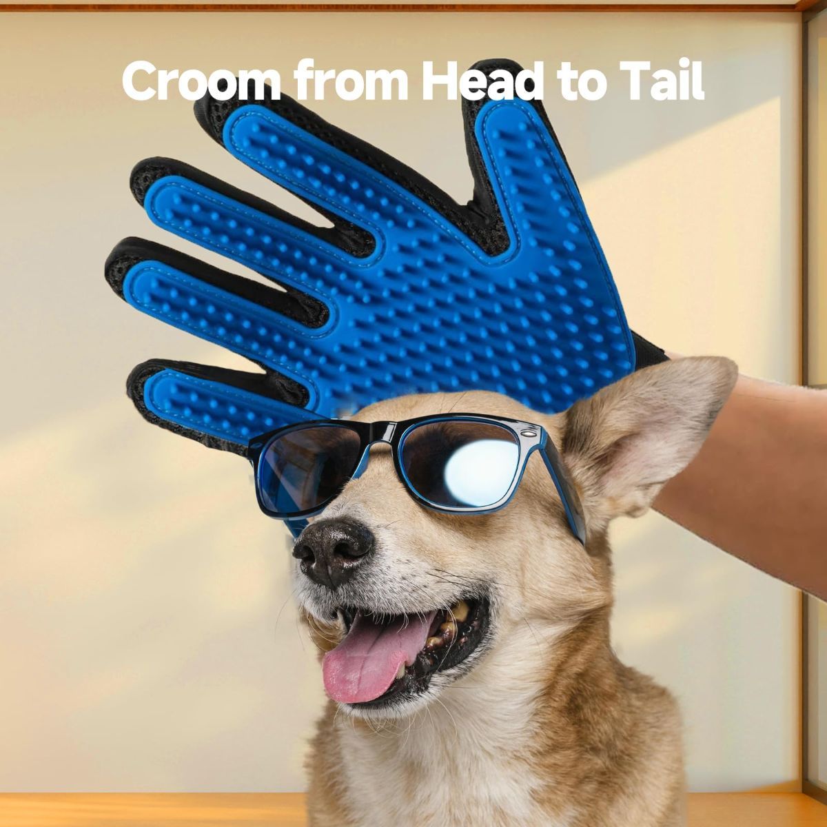 Pet Deshedding Gloves Dog Deshedding Gloves Cat Deshedding Gloves 2-In-1 Pet - Image 4