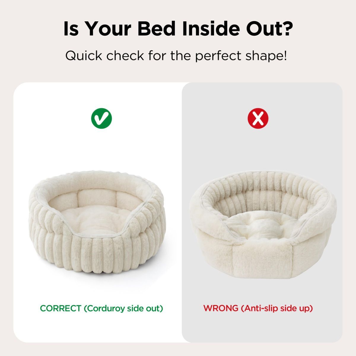 Cat Bed Plush Cat Bed Round Cat Bed Cat Furniture Cat Comfort Pet Supplies - Beige / 20in - Image 2