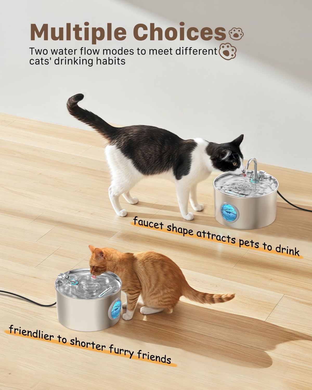 Cat Water Fountain Stainless Steel Cat Fountain Cat Hydration Cat Drinking - Image 6