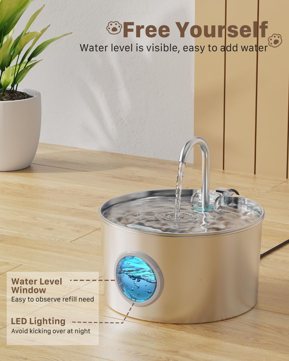 Cat Water Fountain Stainless Steel Cat Fountain Cat Hydration Cat Drinking - Image 8