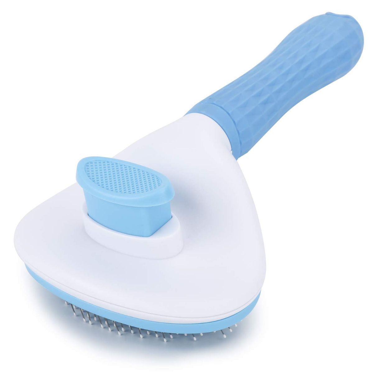 Self-Cleaning Pet Brush Pet Grooming Brush Remove Loose Undercoat Pet Massage - Blue - Size 7.7in - Image 1