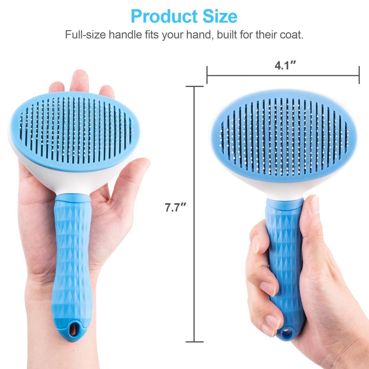 Self-Cleaning Pet Brush Pet Grooming Brush Remove Loose Undercoat Pet Massage - Pink - Size 7.7in - Image 6