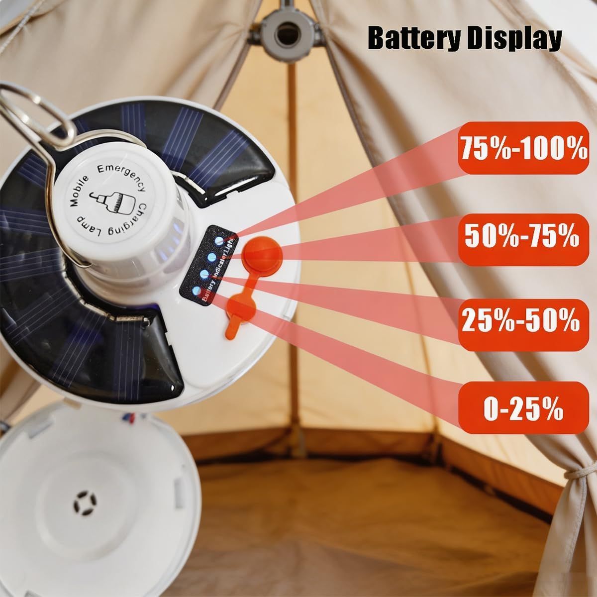 Solar Bulb Light LED Light Solar Panel Lithium Batteries 5 Working Modes USB - Image 5
