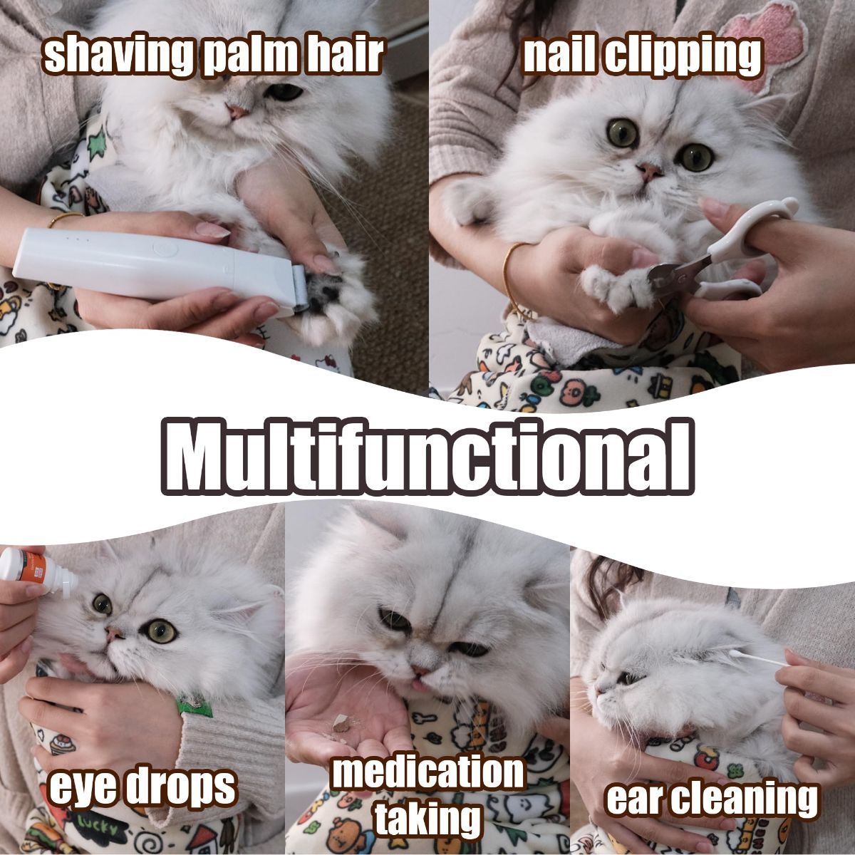 Cat Grooming Wrap Cat Nail Clipping Cat Grooming Supplies Cat Care Anti-Scratch - Multi-color - Size 35.5 - Image 5