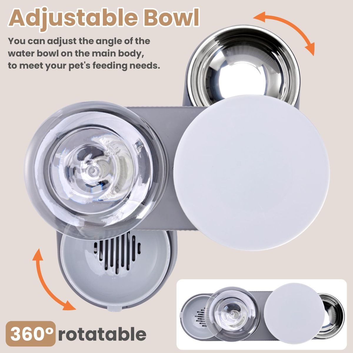 Cat Automatic Water Dispenser Cat Automatic Food Dispenser Cat Feeding Set Cat - Image 3
