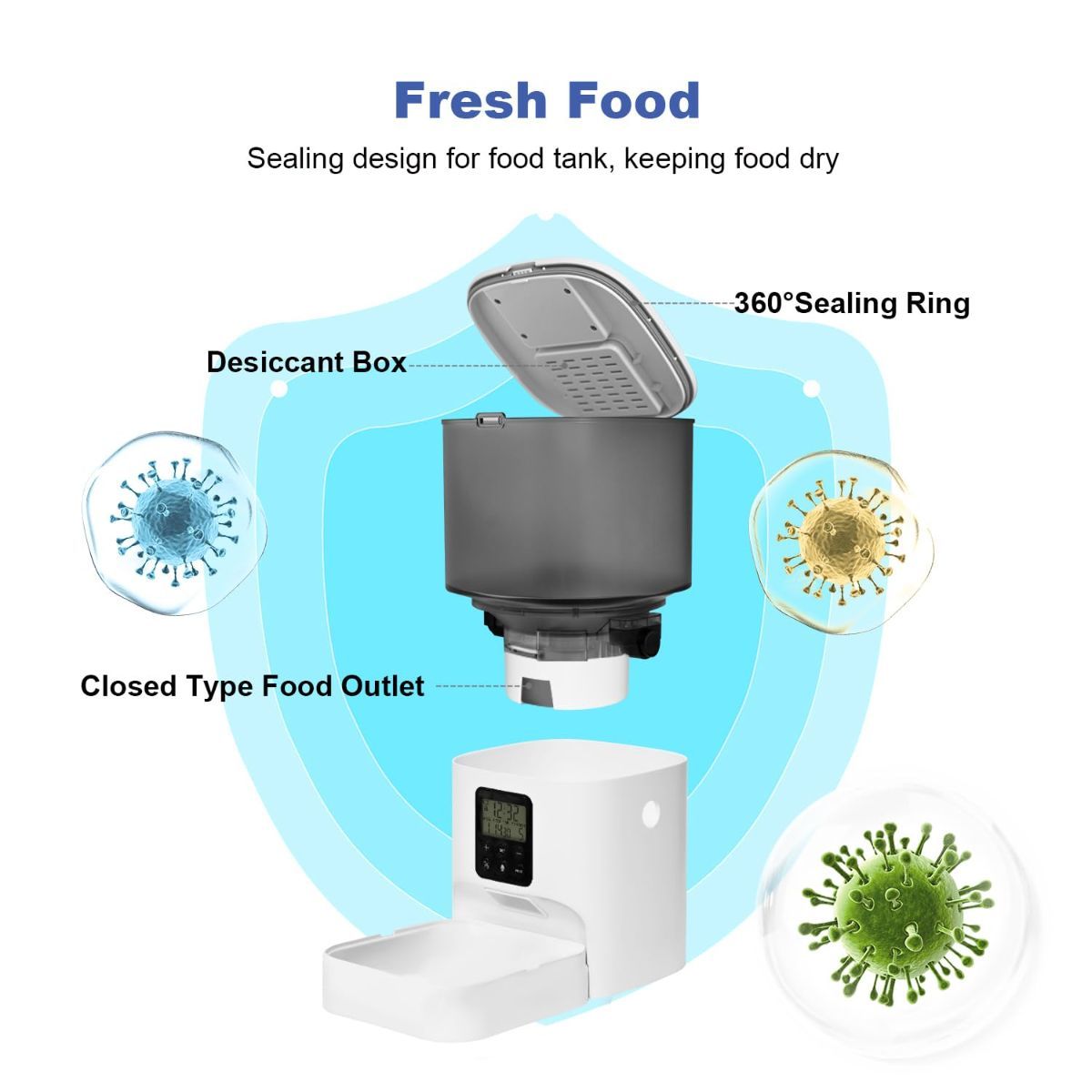 Automatic Cat Feeder 4L Cat Feeder Programmable Cat Feeder Cat Food Dispenser - Image 2