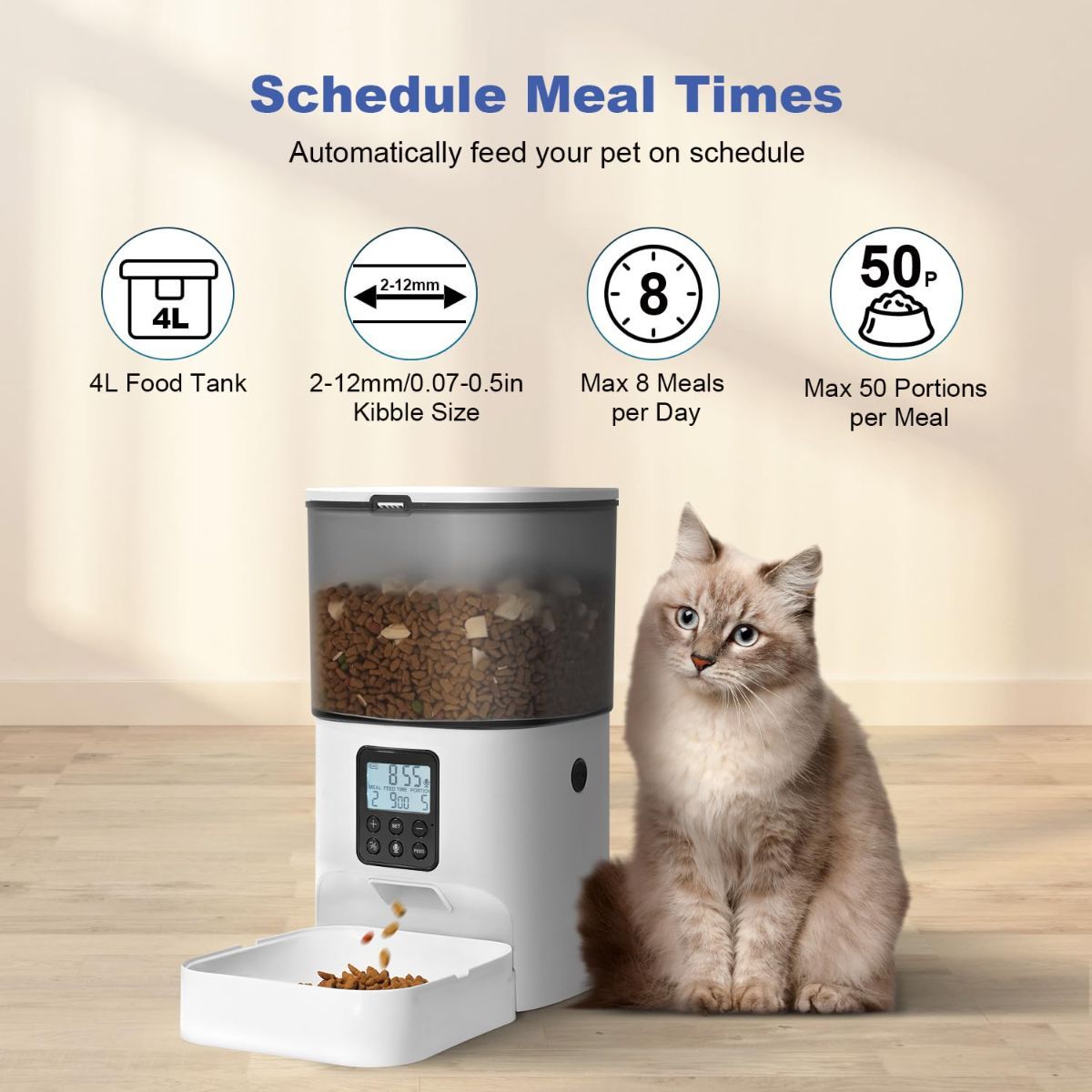 Automatic Cat Feeder 4L Cat Feeder Programmable Cat Feeder Cat Food Dispenser - Image 6