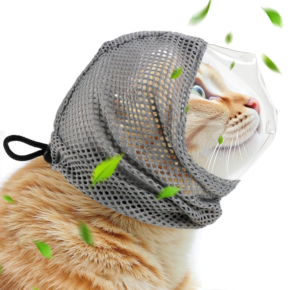 Adjustable Cat Muzzle Cat Grooming Prevent Biting Breathable TPU Cat Nail - Image 1