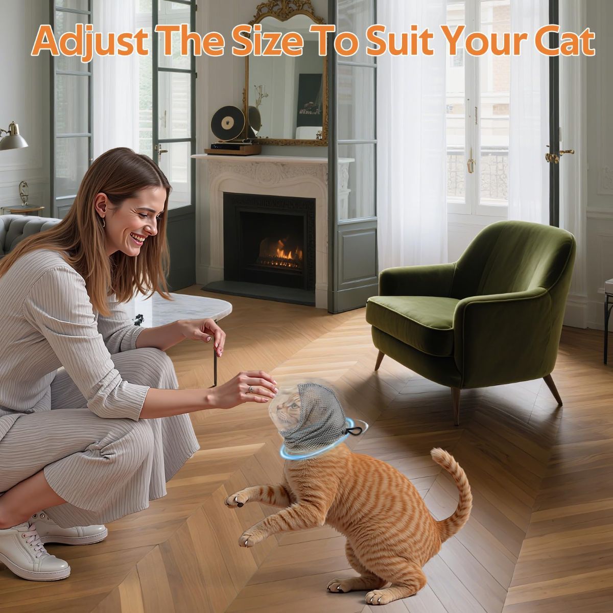 Adjustable Cat Muzzle Cat Grooming Prevent Biting Breathable TPU Cat Nail - Image 4
