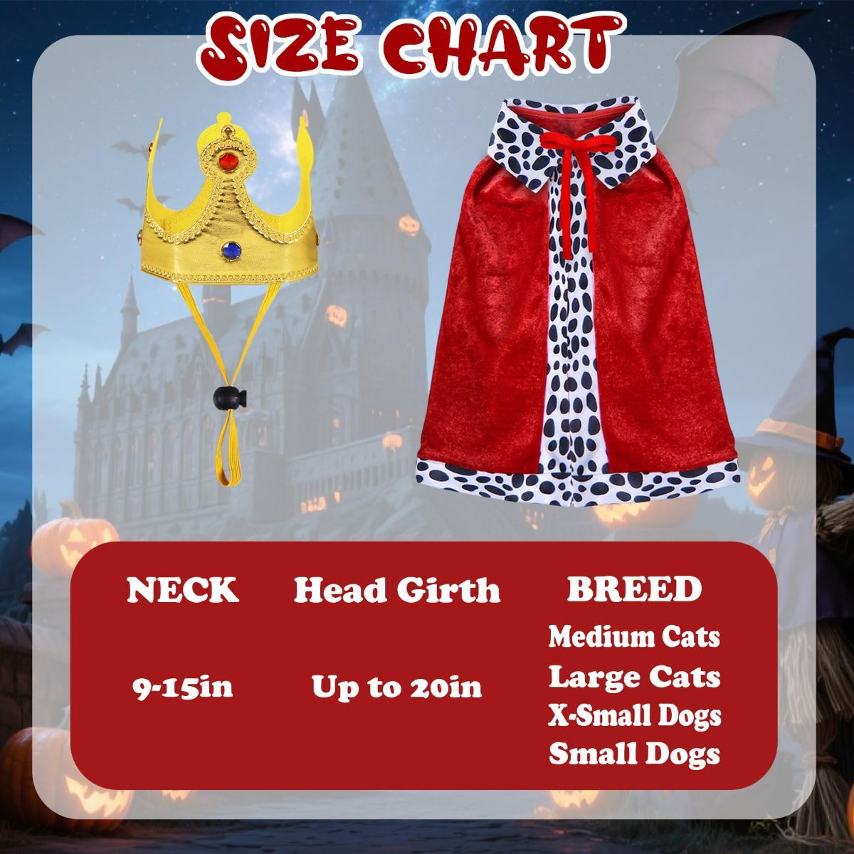 Cat Halloween Costume Cat King Costume Red Cape For Cat Gold Crown For Cat Dog Pet - Image 2