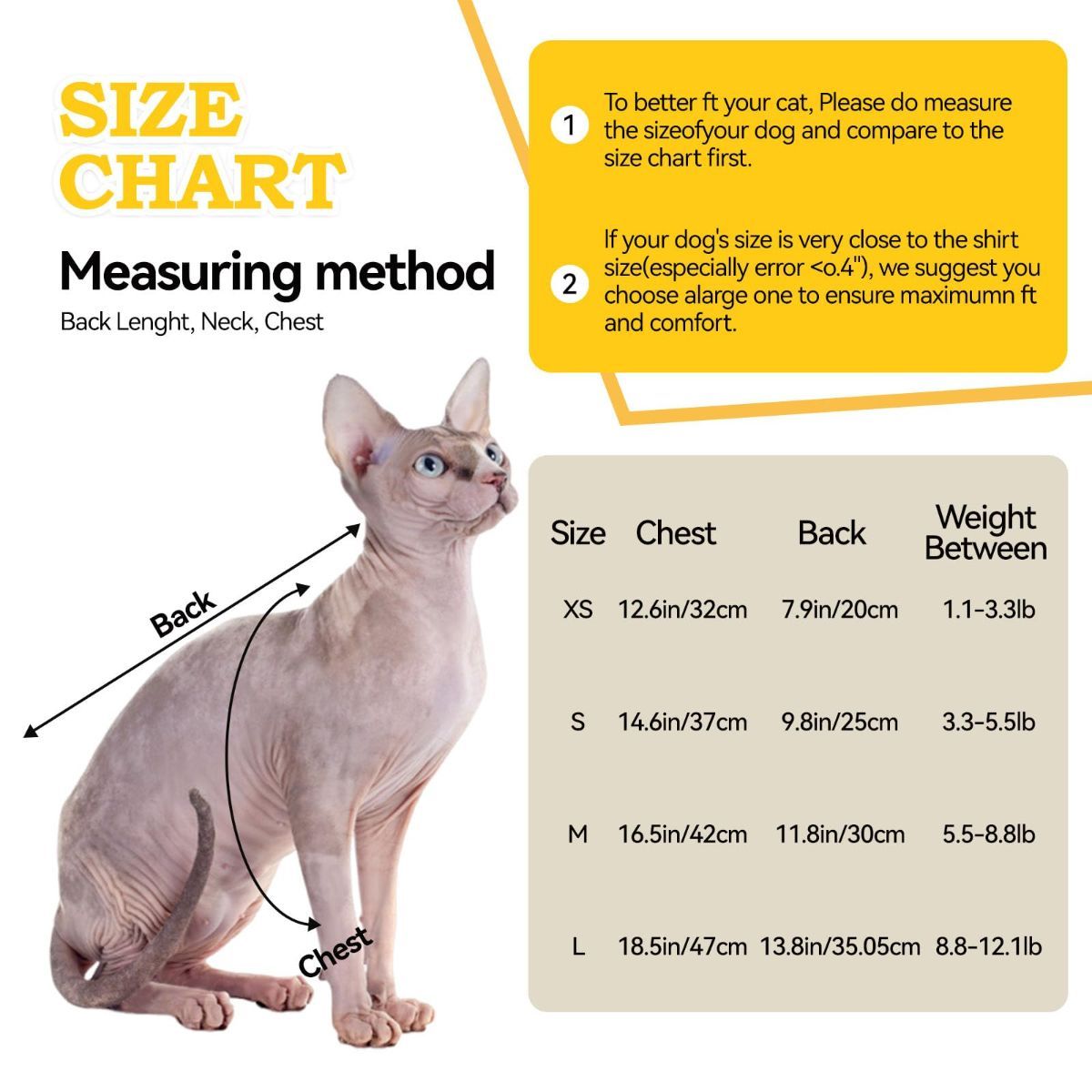 Bumblebee Cat Costume for Sphynx & Small Dogs, Fit Halloween, Yellow, Cute Bee Stripes Hoodie, Soft Warm Fleece, Holiday Cosplay Outfit, Daily Leisure Wear, Easy to Put, Safe for Leash Walking - Yellow / S - Image 2