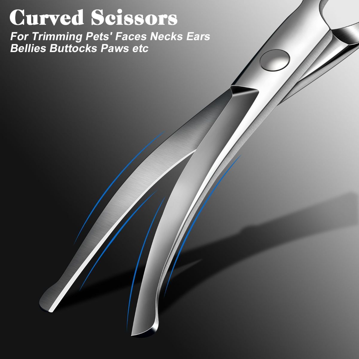 Dog Grooming Scissors Cat Grooming Scissors 4-In-1 Grooming Set Pet Grooming - Blue - Image 2