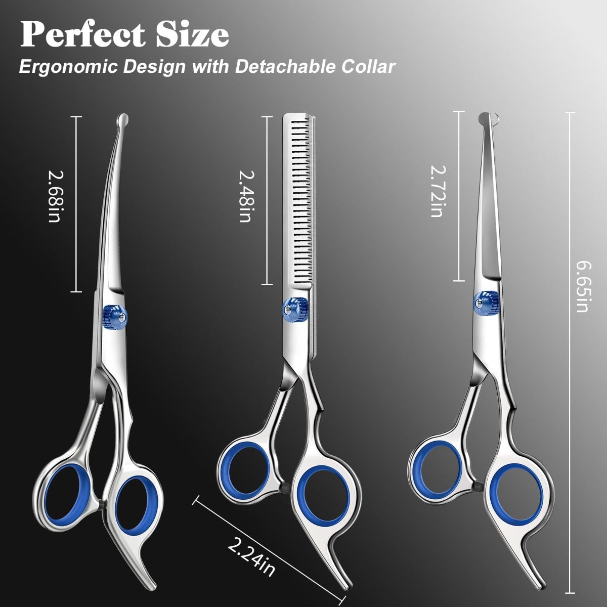 Dog Grooming Scissors Cat Grooming Scissors 4-In-1 Grooming Set Pet Grooming - Red - Image 3