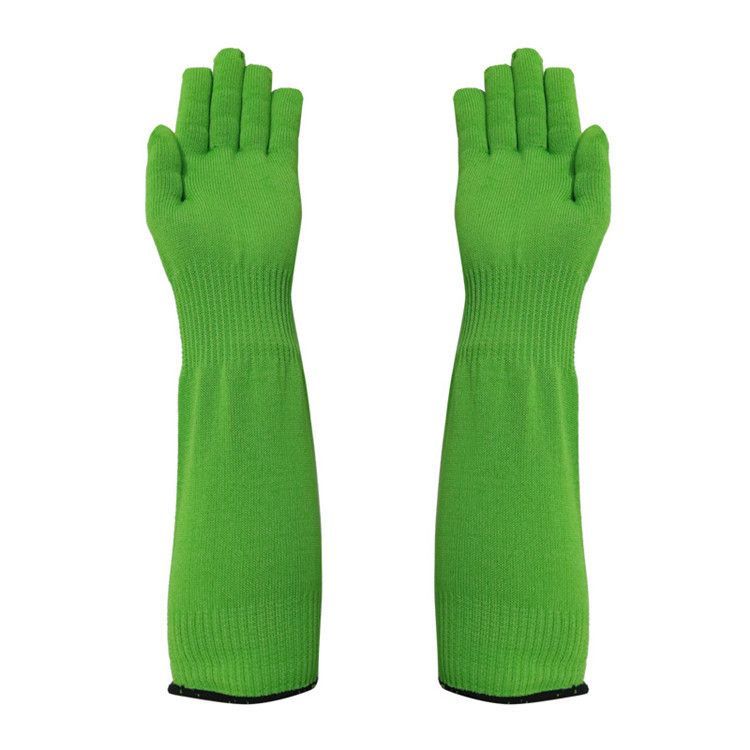 Cat Grooming Gloves Pet Handling Gloves Anti-Scratch Gloves Cat Nail Trimming - Green - Size 15.7in - Image 1