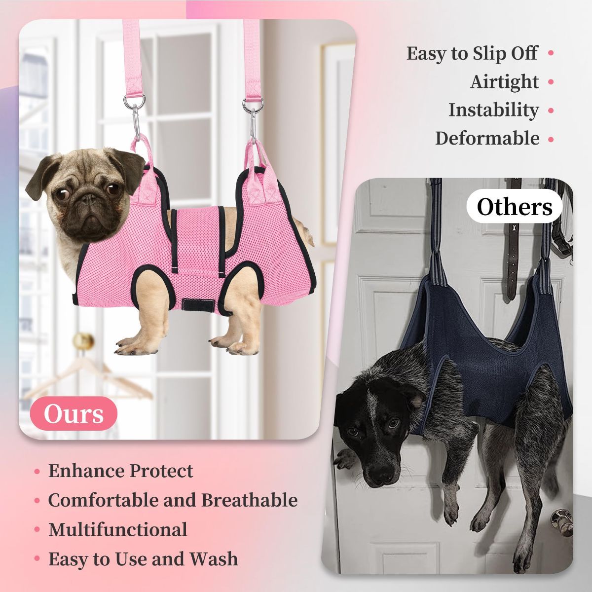 Pet Grooming Hammock Dog Harness Nail Clippers For Dogs And Cat Nail File For Pets Pet (S) - Image 6