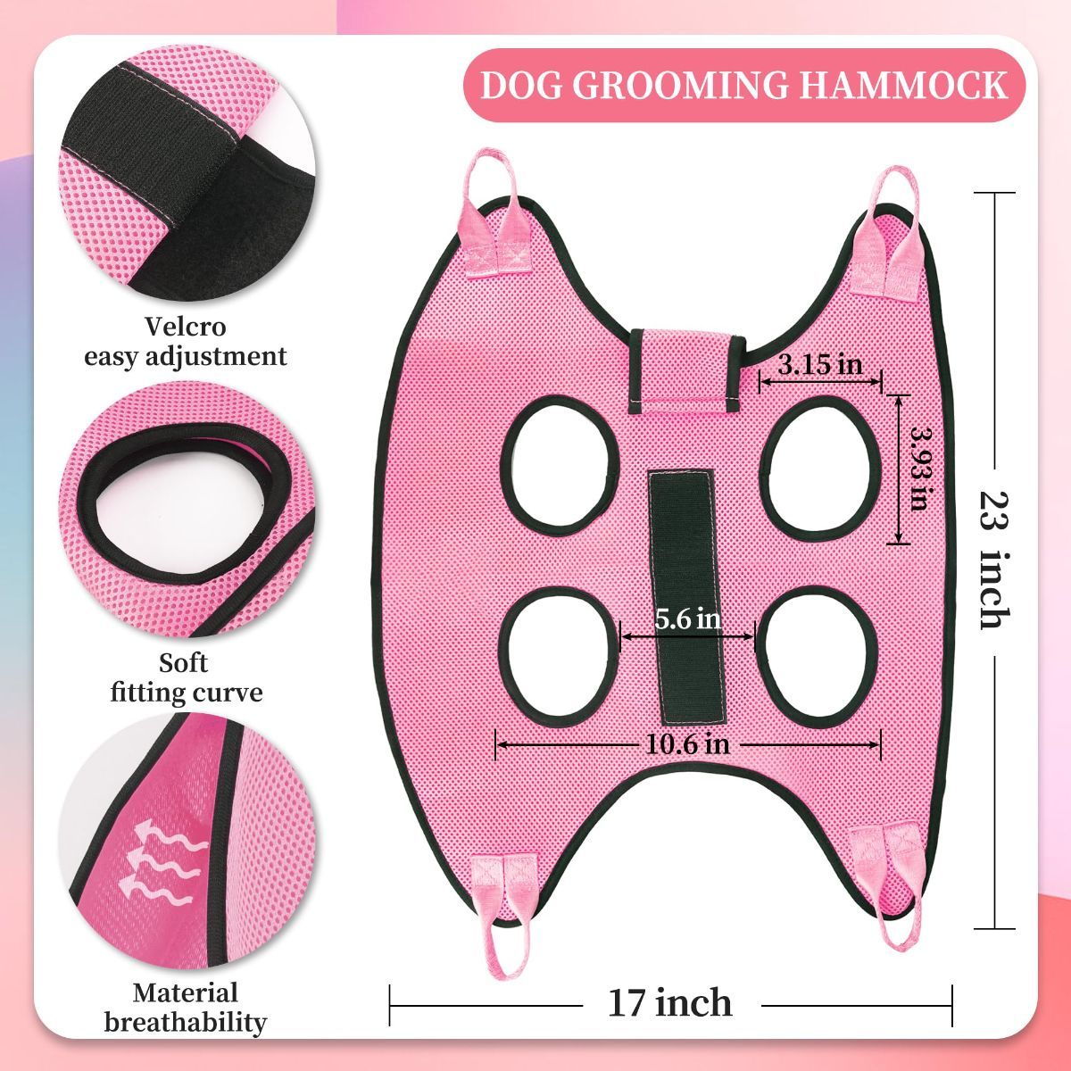 Pet Grooming Hammock Dog Harness Nail Clippers For Dogs And Cat Nail File For Pets Pet (S) - Image 7