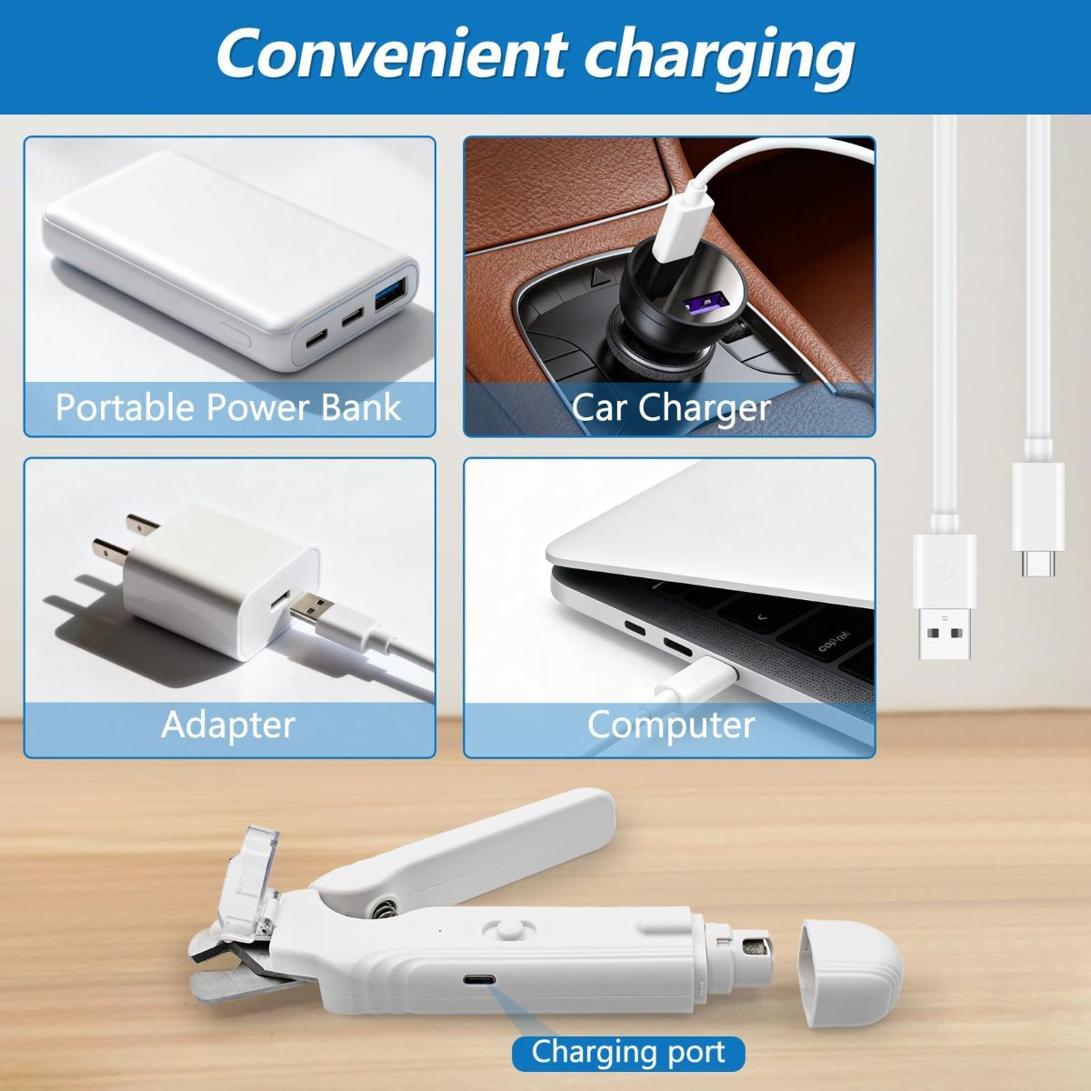 Pet Nail Clipper Cat Nail Clipper Dog Nail Clipper Nail Grinder LED Nail - Image 5