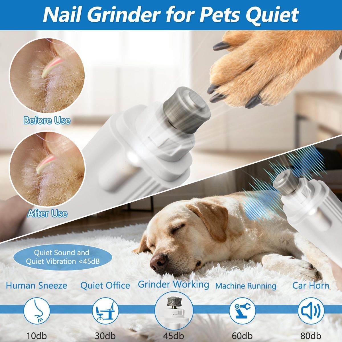 Pet Nail Clipper Cat Nail Clipper Dog Nail Clipper Nail Grinder LED Nail - Image 7