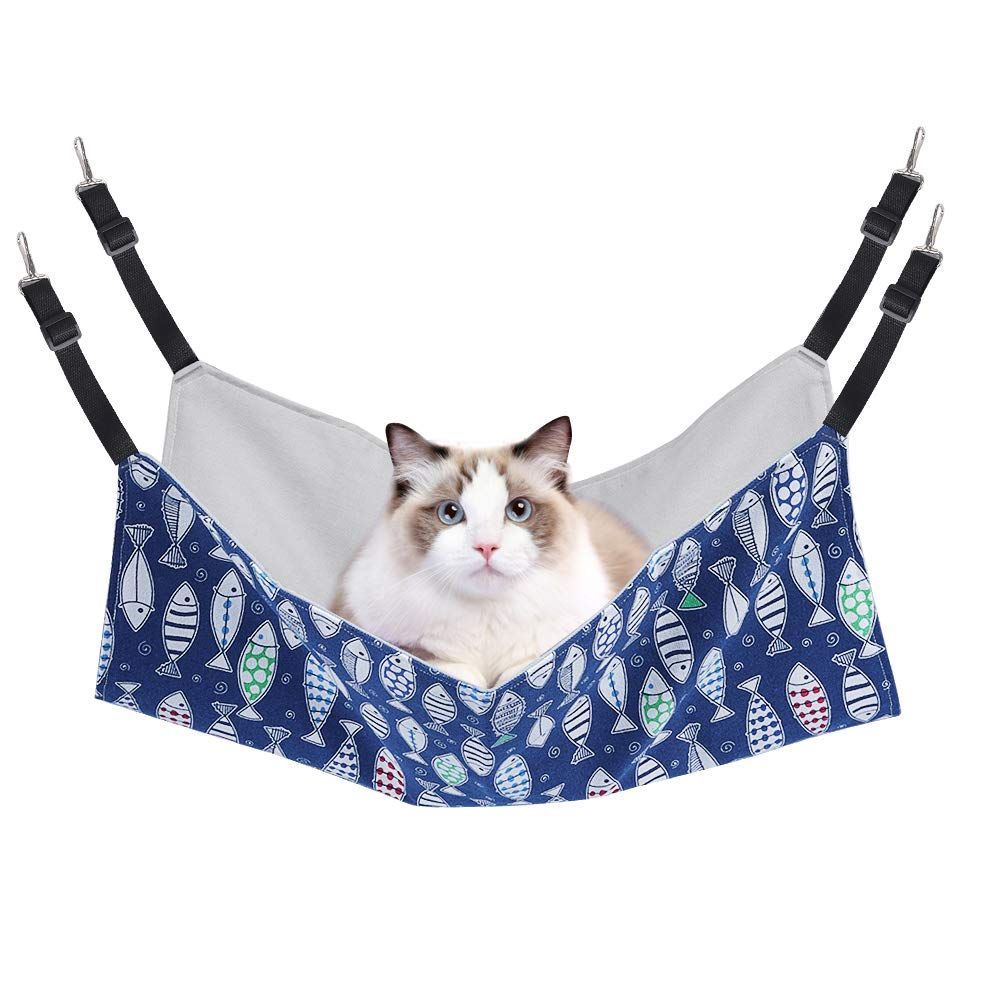 Cat Hammock Adjustable Hanging Cat Bed Indoor Cat Bed Reversible Cat Hammock - Image 1