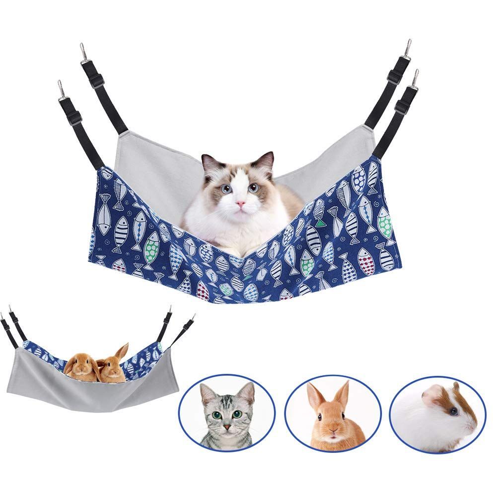 Cat Hammock Adjustable Hanging Cat Bed Indoor Cat Bed Reversible Cat Hammock - Image 2
