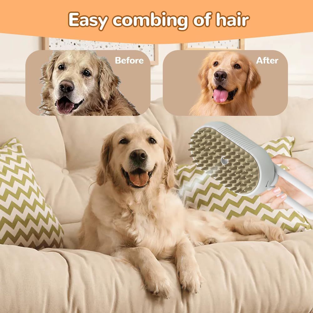 Rechargeable Pet Steam Comb 3 In 1 Pet Grooming Tool Pet Steam Brush Anti - Image 3
