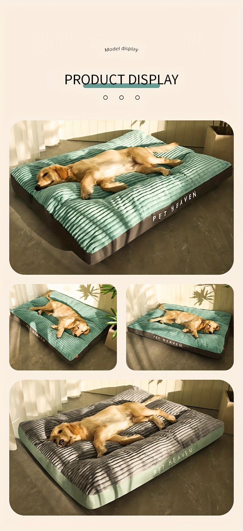 Warm Dog Bed Washable Pet Bed Non-Slip Dog Bed High Backrest Dog Bed Thick Dog - Green - Size 31.5*25.6in - Image 8