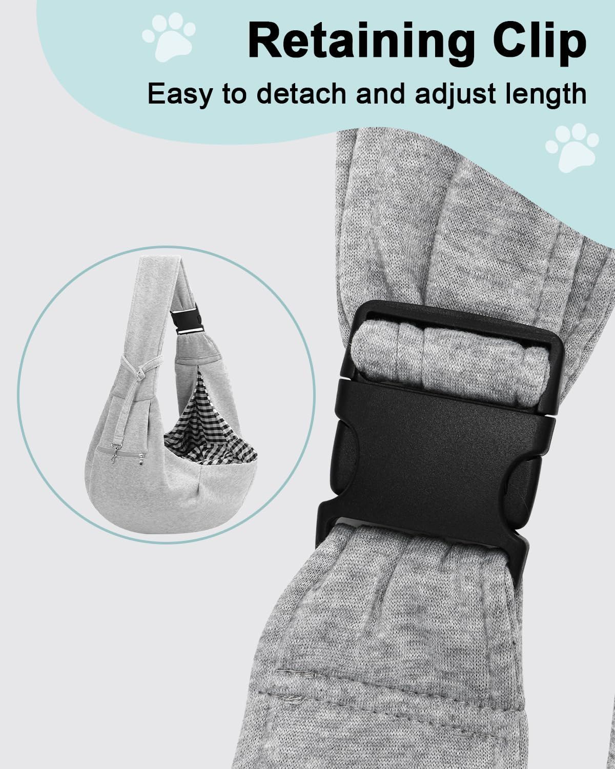 Grey Dog Carrier Bag Small Dog Carrier Sling Pet Travel Bag Australia - Image 3