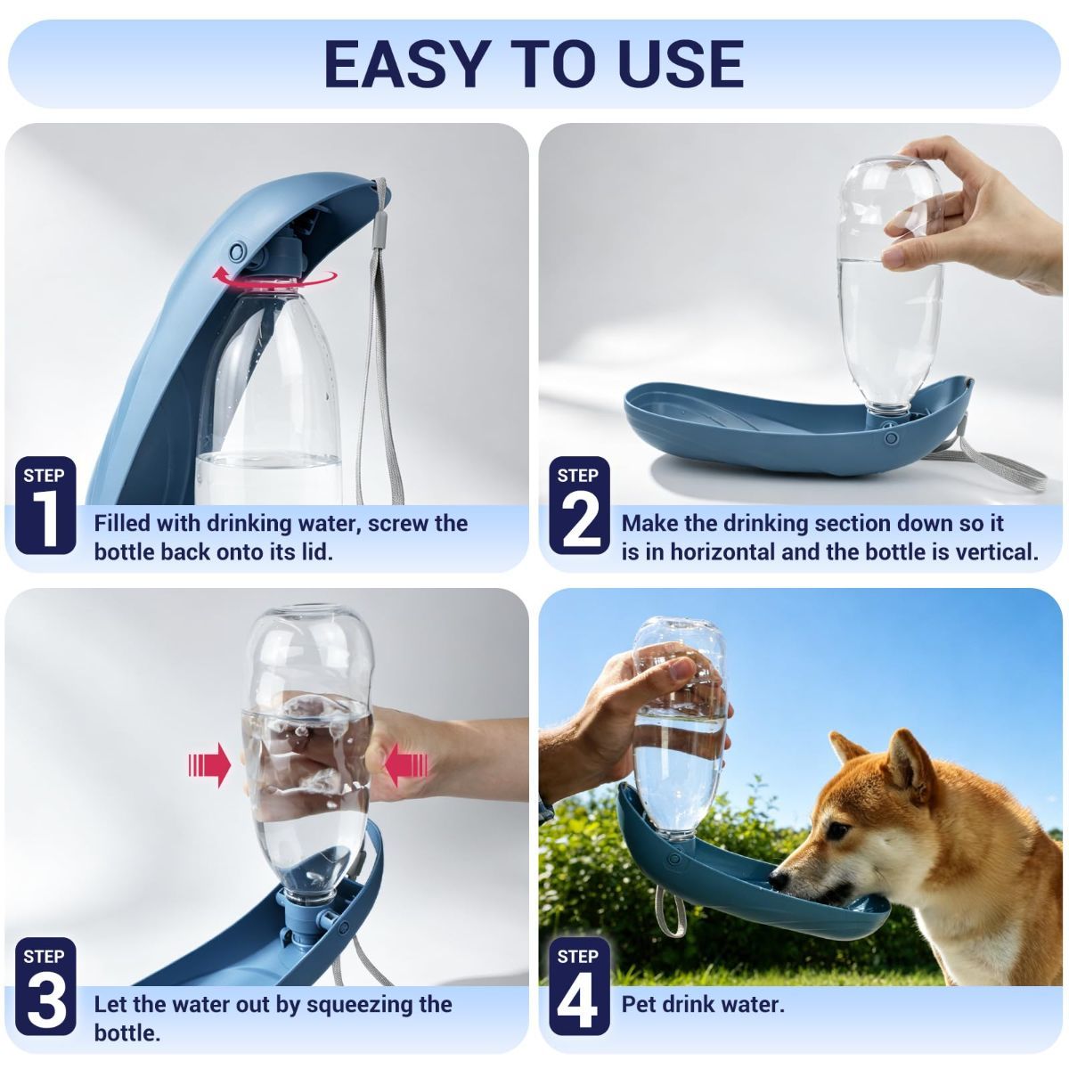 Portable Dog Water Bottle Large Dog Water Bottle Leak Proof Pet Water Bottle - Image 4